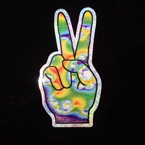 Glitter Peace Sign Sticker - New - Picture 1 of 1